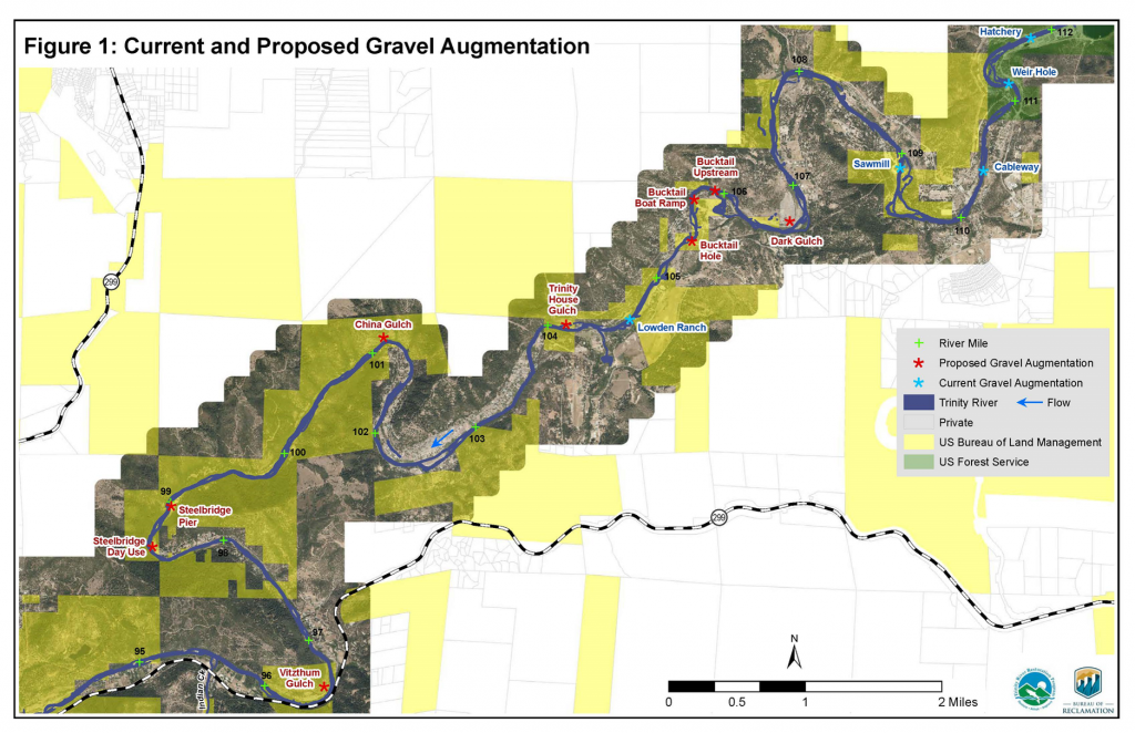 Figure 1: Map of current augmentation sites (in blue) and proposed augmentation sites (in red).