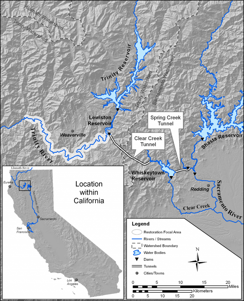 Map of Trinity Lake Outflows